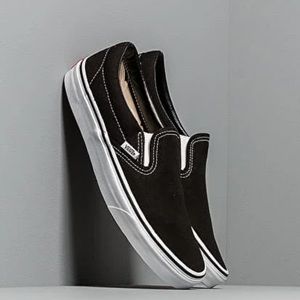 VANS Classic Black and White Slip-On Shoes - Like New